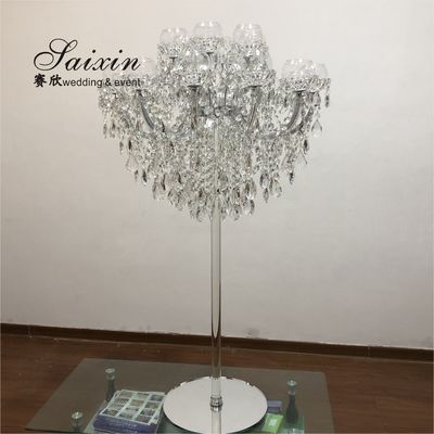 Luxury table decoration 18 arms  full crystal chandeliers candelabra for wedding centerpieces