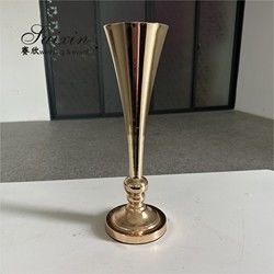 20 Inch Tall Decoration Vase For Living Room Silver Metal Trumpet Vases
