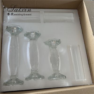 Wedding Centerpiece Supplier Tall Decoration Crystal Candlestick Holder Stand