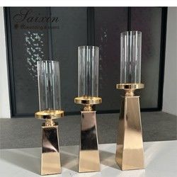 Factory Wholesale Wedding Table Decoration Metal Wedding 3 Pcs Gold Candle Holder Stand
