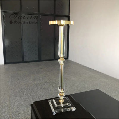 Shiny Crystal White Wedding Flower Stand Party Gift Gold 76cm