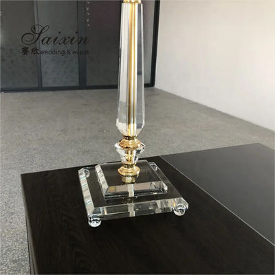 Shiny Crystal White Wedding Flower Stand Party Gift Gold 76cm