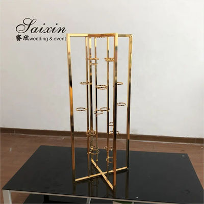 Hot Sale Metal Candlestick Holder Stand Silver Flower Stand Wedding Decoration Tall Metal Candle Stand