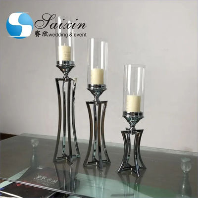 Wedding Centerpiece Candlestick Table Decoration Silver Metal Wedding Candle Holder