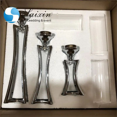 Wedding Centerpiece Candlestick Table Decoration Silver Metal Wedding Candle Holder