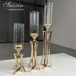 Wedding Centerpiece Candlestick Table Decoration Silver Metal Wedding Candle Holder