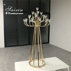 New Design 25 Arms Candelabra Wedding Decoration Silver Candle Holder Metal Wedding Centerpiece Candelabra