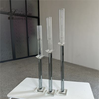 New Design 3 pcs Set Wedding Table Decoration Pillar Stand Crystal Candle Holder