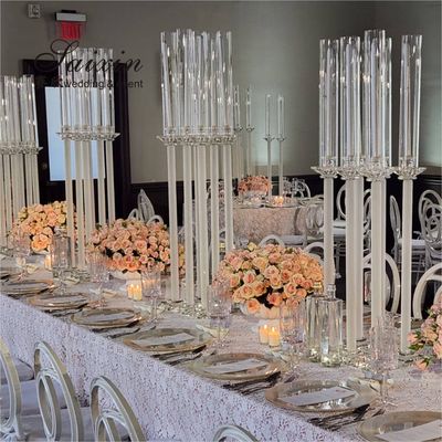 New Design 3 pcs Set Wedding Table Decoration Pillar Stand Crystal Candle Holder