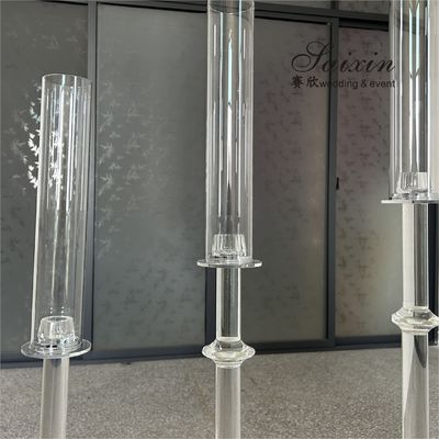 High Quality Candle Holder 3 pcs Set Crystal Wedding Decor Supplies Tall Centerpiece Crystal Candle Holder