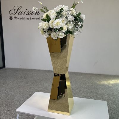 Diy Wedding Flower Stand Decor Gold Stainless Steel Flower Pot Stand Rack