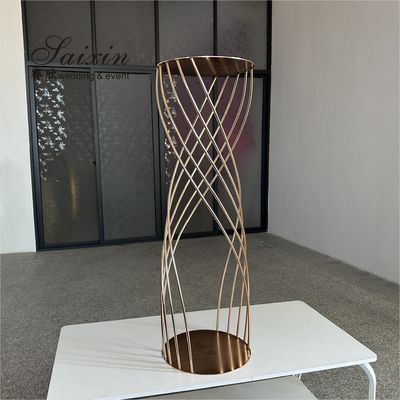 Ceremony Wedding Flower Stand Decoration Metal Table Centerpiece Gold Crystal 108CM