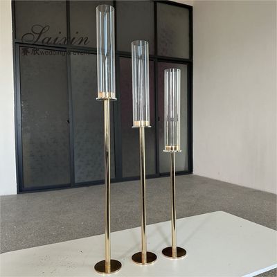 Metal Gold Wedding Candle Holder centerpieces Tall Candlestick Holder Taper 90CM