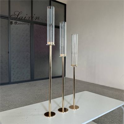 Metal Gold Wedding Candle Holder centerpieces Tall Candlestick Holder Taper 90CM