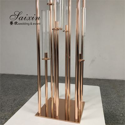 ZT-323B wholesale tall black metal 10 arms candlestick for wedding table centerpieces