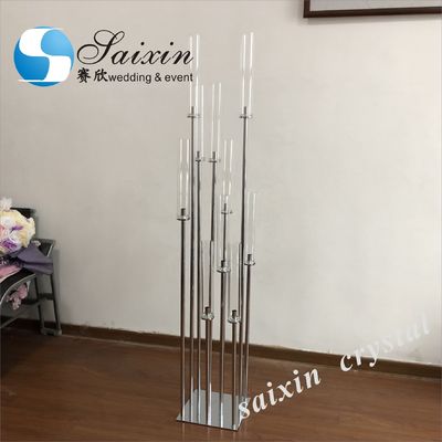 ZT-323B wholesale tall black metal 10 arms candlestick for wedding table centerpieces
