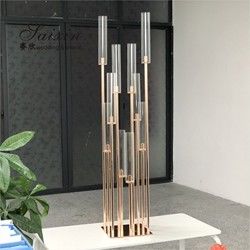 ZT-323B wholesale tall black metal 10 arms candlestick for wedding table centerpieces