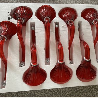 ZT-524 Luxury crystal glass red candelabras for wedding centerpieces