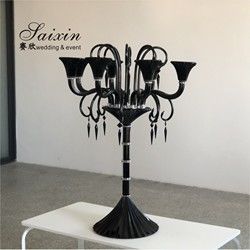 ZT-524 Luxury crystal glass red candelabras for wedding centerpieces