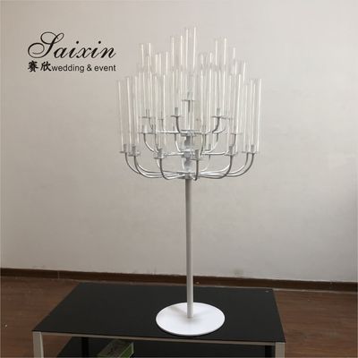 ZT-361B Gorgeous strong 25 arms black metal candle holder  for wedding decorations