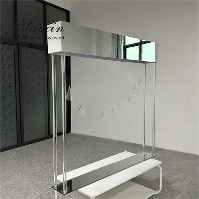 Wedding Crystal Flower Stand Centerpiece With Mirror Flower Holder 150cm