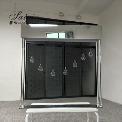Wedding Crystal Flower Stand Centerpiece With Mirror Flower Holder 150cm
