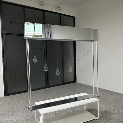 Wedding Crystal Flower Stand Centerpiece With Mirror Flower Holder 150cm