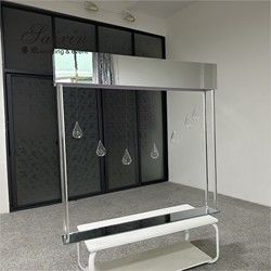 Wedding Crystal Flower Stand Centerpiece With Mirror Flower Holder 150cm