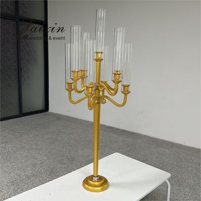 120CM Crystal Glass Candelabra 9 Arms Tall Crystal Candlesticks