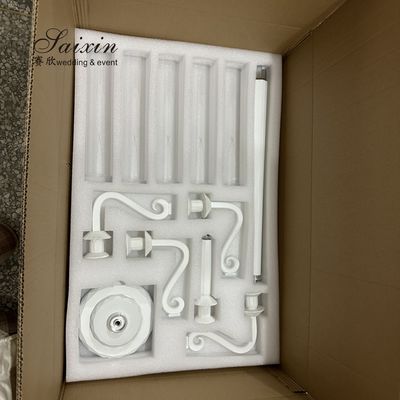 ZT-271W Wedding Supplies 9 arms wedding crystal white glass candelabra for wedding table centerpieces
