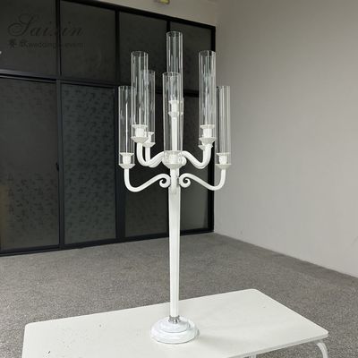 3 Arm 9 Arm Crystal Candelabra Wedding Black Glass Wedding Table 110CM