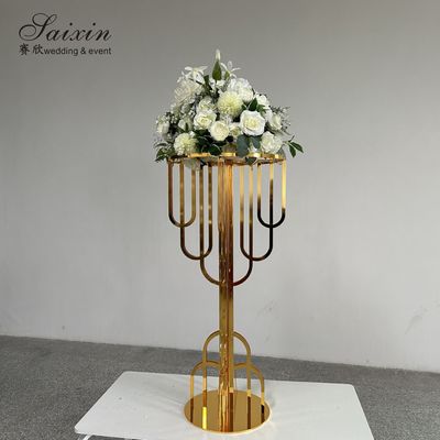 Event Table Decoration Gold Flower Centerpiece Stand Metal 100cm