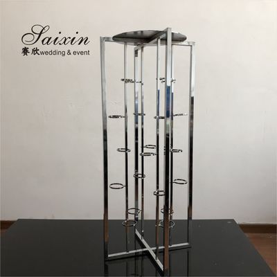 ZT-502S  hot sale silver metal candle stand  for wedding tent centerpiece flower decor