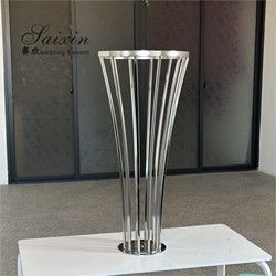 Hot sale gold metal flower stand with acrylic white pedestal for wedding aisle decoration