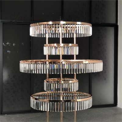 Gold Metal Flower Stand Wedding Outdoor 80cm Large Crystal Table Tree Centerpiece