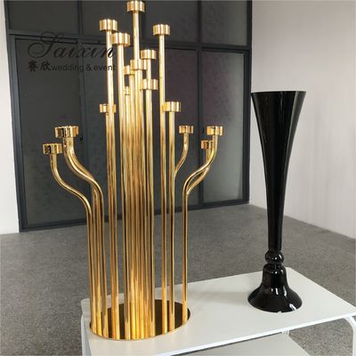 80cm-100cm Tall Black Glass Stemmed Glass Vase Hurricane For Wedding Table Centerpiece