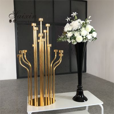 80cm-100cm Tall Black Glass Stemmed Glass Vase Hurricane For Wedding Table Centerpiece