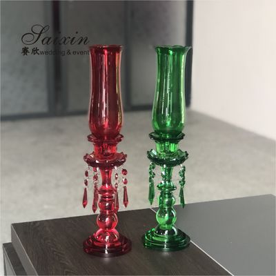 Centerpieces Wedding Candle Holder Table Decor Pillar Crystal With Glass Hurricanes