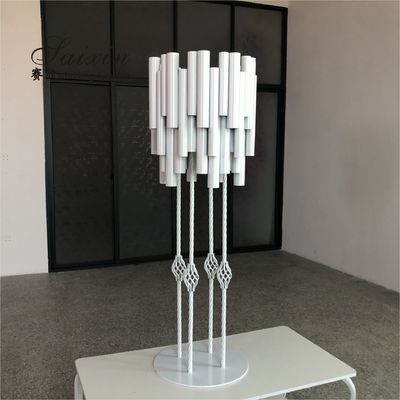Gold Silver Wedding Centerpieces Flower Stand For Sale White Metal Tube