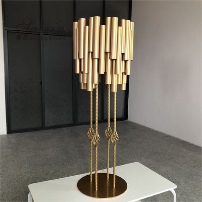 ZT-578G New Luxury gold metal pipe tall stands for wedding decoration flower arrangement