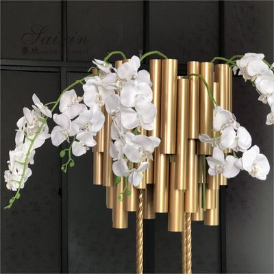 ZT-578G New Luxury gold metal pipe tall stands for wedding decoration flower arrangement