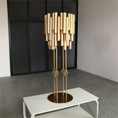 ZT-578G New Luxury gold metal pipe tall stands for wedding decoration flower arrangement