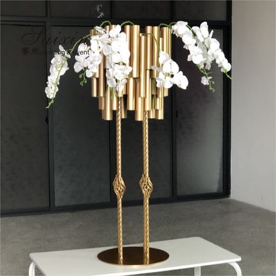 ZT-578G New Luxury gold metal pipe tall stands for wedding decoration flower arrangement