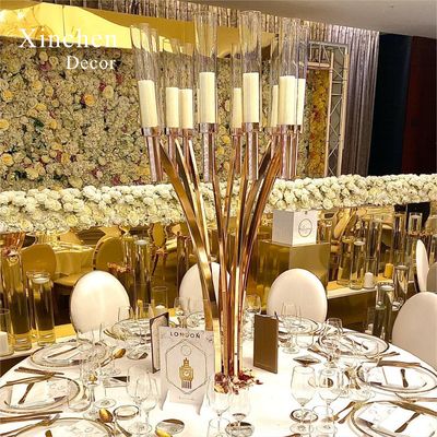 ZT-396 Latest Luxury Metal Candle Holders For Wedding Table Decoration