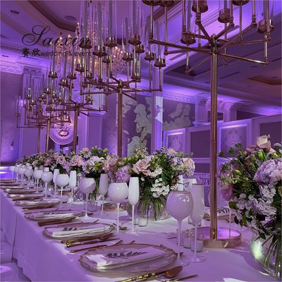 ZT-577  New 12 Arms Gold Metal Candle Holder For Wedding Centerpieces