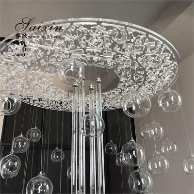 New Design Gorgeous Tables clear acrylic laser cut rectangle pedestal candle stands