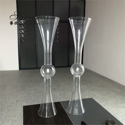 Small Crystal Flower Vase Clear For Flowers Wedding Centerpieces 90CM