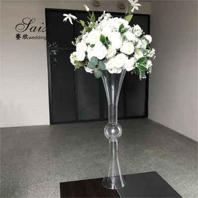 Small Crystal Flower Vase Clear For Flowers Wedding Centerpieces 90CM