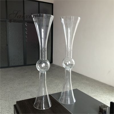 Small Crystal Flower Vase Clear For Flowers Wedding Centerpieces 90CM