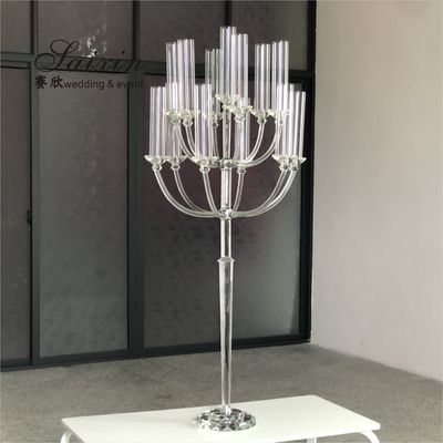 13 Arms Tall Glass Crystal Candle Holder Candlestick Wedding Table Decorations 160cmx68cm